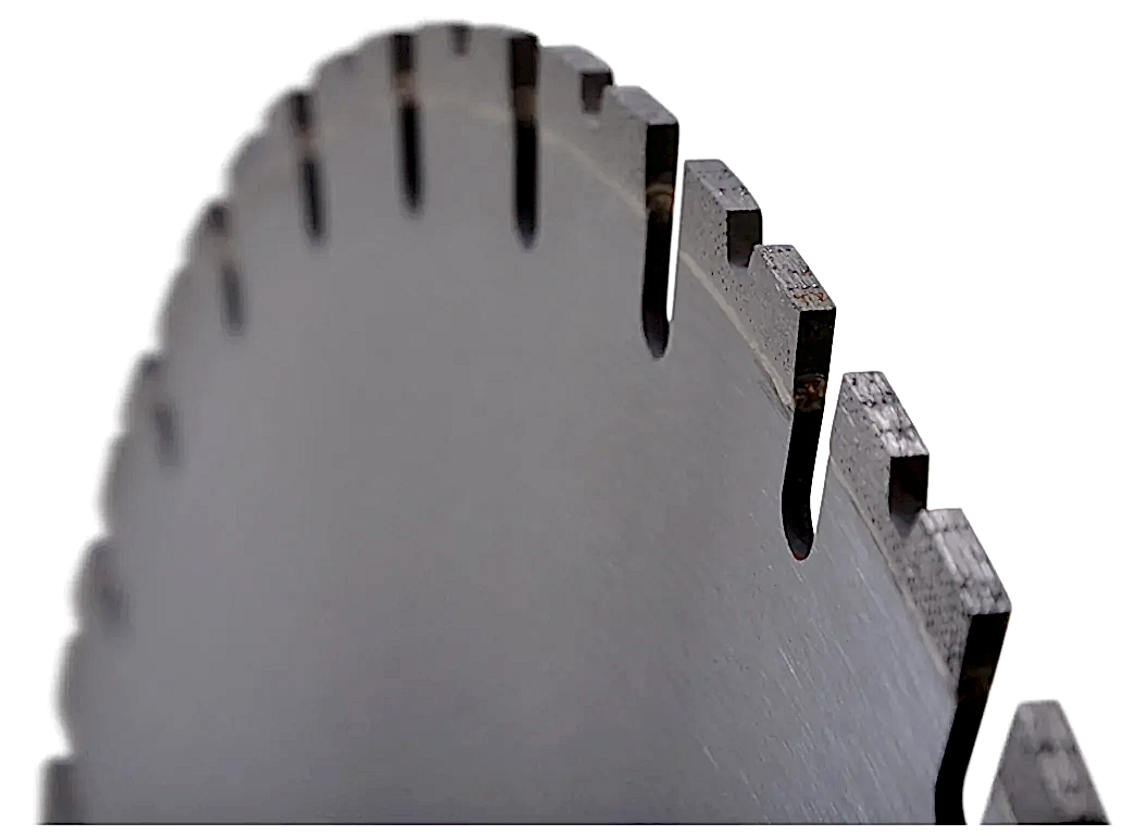 Trimex Elite 1000 Diamond Track Saw Blade showcasing precision cutting edge and segment design, highlighting advanced technology for wall sawing applications.