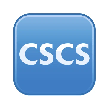 CSCS logo in blue square, representing the Construction Skills Certification Scheme, relevant to safety standards in drilling and demolition services.