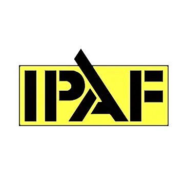 IPAF logo, representing the International Powered Access Federation, emphasizing safety standards in drilling and demolition services.