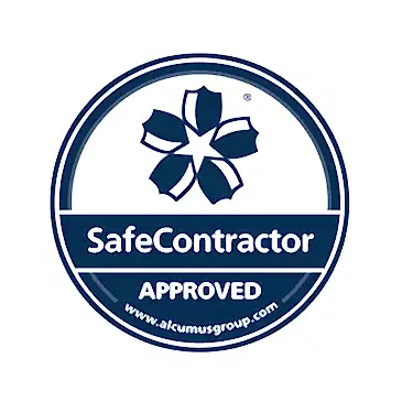 SafeContractor approved badge, symbolizing trust and safety standards for drilling and demolition services.